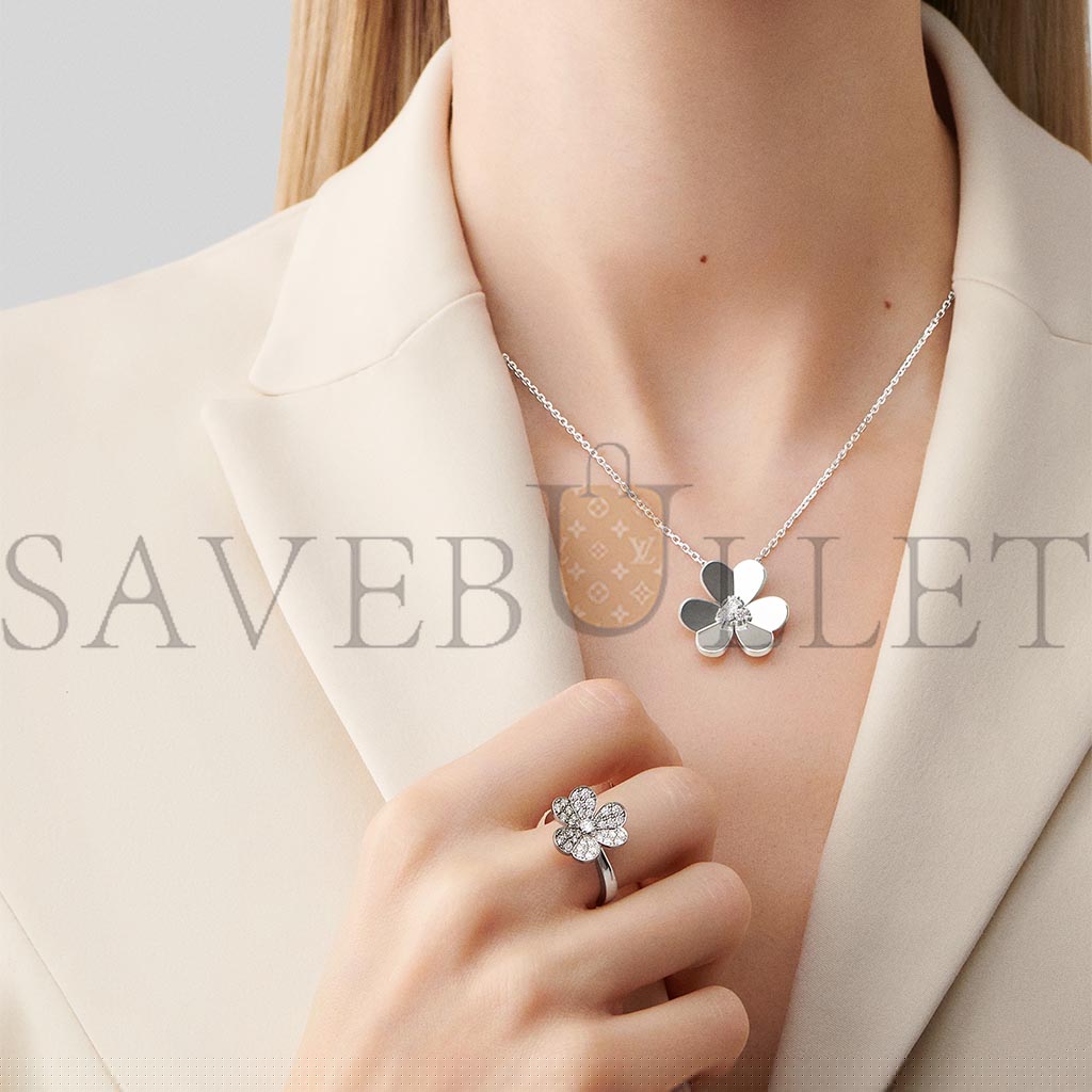 v*n cl*f arpels frivole ring, 1 flower - white gold, Di*m*nd  vcard31600